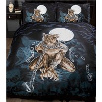 Alchemy Loups Garou Duvet Cover Set Gothic Werewolf Bats - Black / Single