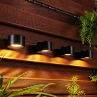 Pack of 4 Octava Solar Wall Lights - Black