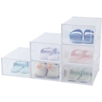 Periea Dani Plastic Shoe Storage Boxes - Pack of 12 - Clear