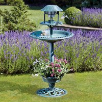 Bird Hotel with Solar Light and Bird Bath - Green