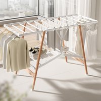 Indoor Airers Foldable Aluminium Clothes Rack - White