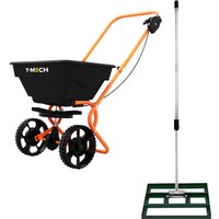 Rotary Spreader and Lawn Leveller - Green / 50cm