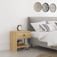Sirius Modern Bedside Table with Drawer 2 Colour - Oak