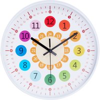 12-Inch Colourful Quartz Wall Clock - White
