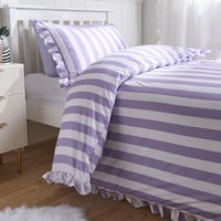 Frill Edge Duvet Cover Set - Lilac / Double