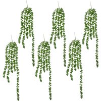 Leaf Design Artificial Hanging Plants Multipacks - 6 x 70cm Hanging Pearls