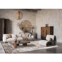 Belgravia Living Room Area Rug Metallic Sheen Contemporary Modern Cobble Design - Mocha / 230cm