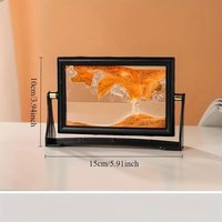 Rotatable 3D Sand Art Frame for Desktop Decor - Yellow