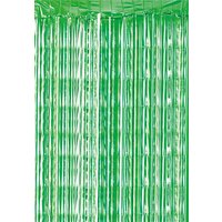 Metallic Tinsel Curtain, 2M x 1M Green - Green