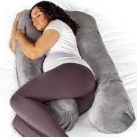 Aamira Dark Grey U-Shaped Pregnancy Pillow Memory Foam Full Body - Dark Grey