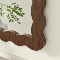 Wiggle Walnut Wood Long Rectangle 120x80cm Wall Mirror - Walnut