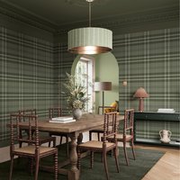 Superfresco Easy Eildon Weave Checkered Wallpaper - Forest