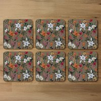 Selection Of Flowers Coaster - Brown