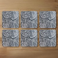 Design with natural analogues texture Designer Coaster Set - Black