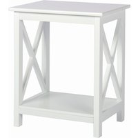 Small Wooden Bedside Table - White