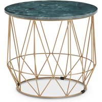 Mandoli Green Side Table With Gold Frame - Green