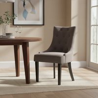 Daxton Storm Grey Velvet Dining Chair - Grey