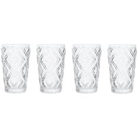 Fleur Set Of Four Clear Highball Glasses - Transparent
