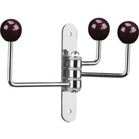 Jaxen Purple Ceramic Balls 3 Hook Wall Hanger - Silver