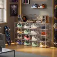 Transparent Stackable Shoe Boxes, Storage Organisers - transparent