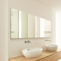 Sheet Mirror Glass with 4 Holes and Polished Edges - Clear