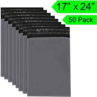 Extra Strong 60 Micron Self Seal Mail Bags - Set of 50 - Grey / 17in
