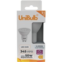 UniBulb LED GU10 345lm 3.6W 4000K Dimmable Light Bulb - Cool White