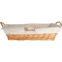 Willow Rectangular Wicker Bread Basket With Cream Inner - Natural
