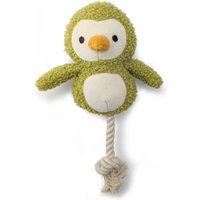 HugglePets Tiny Tails Ropey Penguin Percy Squeaky Puppy Toy - Sage