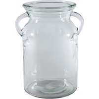 Glass Milk Churn Design Vase - Clear