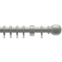 28mm Wooden Grey Curtain Pole Set - Grey / 200cm
