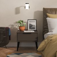 Hong Kong Ready Assembled 1 Drawer Bedside Cabinet - Graphite