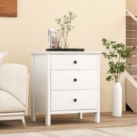 3-tier Side Cabinet Bedside Table - White