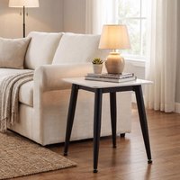 FWStyle Monaco Sintered Stone Grey or White Sofa End Lamp Table - White