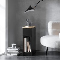 Set of 2 Narrow Bedside Tables Nightstand - Black