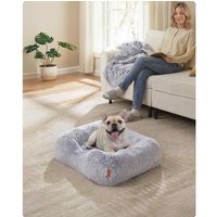 Dog Sofa Bed with Soft Padding, Raised Sides, Removable Washable Cover, Non-Slip Base, Grey Ombré - Grey Ombré
