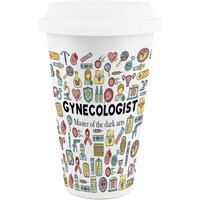 Novelty Gynecologist Ceramic Travel Mug - Reusable Drinks Cup Gift - White