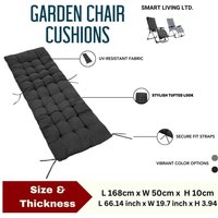 Smart Living Outdoor Seat Cushion with Thick Padding for Maximum Comfort & Support in Black