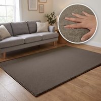 Washmellow Machine Washable Soft Pile Area Rug with Non-Slip Backing - Light Brown / 140cm / 80cm / 1.12kg