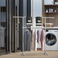 HOMCOM Heavy Duty Clothes Hanger - Silver