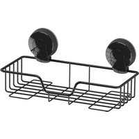 Suctionloc Black Rectangular Basket Bathroom Shower Caddy - Black