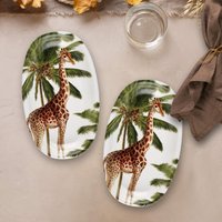 The Mia Mon Reve Series Oval Serving Platters (Set of 2) - Multicolour