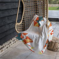 Autumn Geometric Blanket - Orange