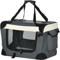 PawHut, PawHut 51cm Foldable Pet Carrier for Cats and Miniature Dogs - Grey PawHut, PawHut 51cm Foldable Pet Carrier for Cats and Miniature Dogs - Grey
