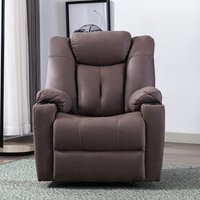 Afton Electric Fabric Auto Recliner Armchair USB Lounge Chair - Brown