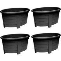 Black Oval Garden Planter 55cm - Black / 2.6kg