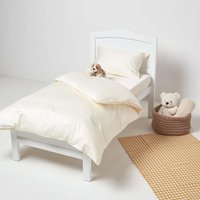 Organic Egyptian Cotton Cot Bed Duvet Cover Set with Pillowcase 400 TC - Cream