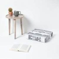 Homescapes Morocco Striped Cotton Floor Cushion - Monochrome