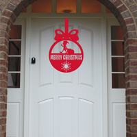 Elf Bauble Front Door Sign - Red