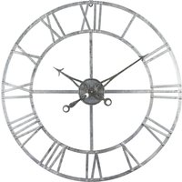 Contemporary Decor Silver Foil Skeleton Wall Clock - Silver